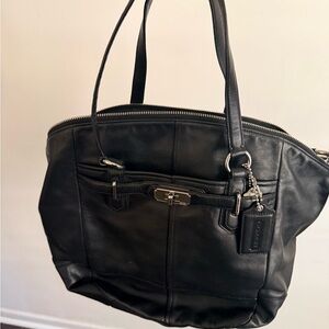 Coach Black Leather Tote Bag
